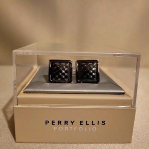 Perry Ellis Portfolio Silver Cufflinks